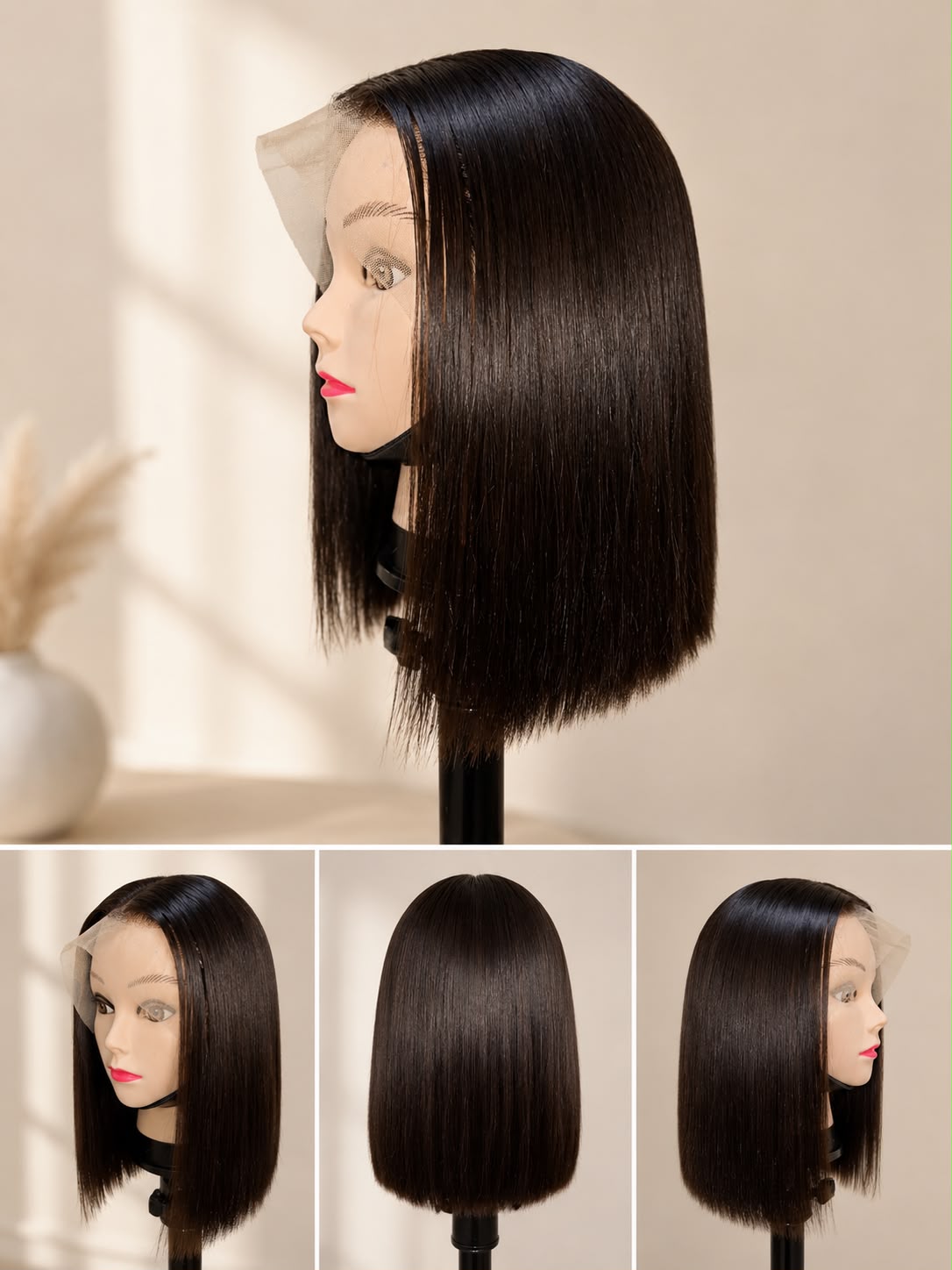 Sleek bob wig styled at KC Beauty Lounge
